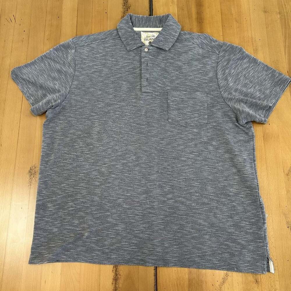 Tasso Elba Island Polo Size L Gray UPF Sun Protect Heather